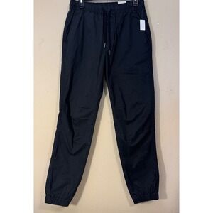 No Boundaries Jogger Pants Men S Black Casual Twill Elastic Waist Drawstring NEW